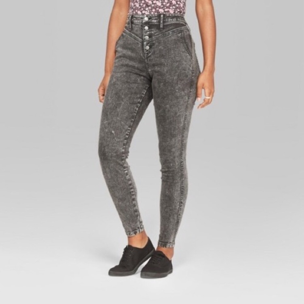 Wild Fable NWT high rise skinny acid washed jeans - Picture 2 of 4
